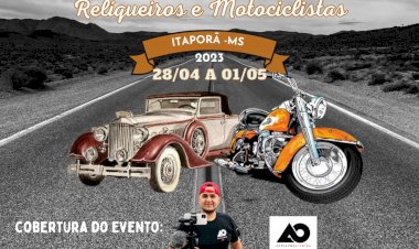 Prefeitura de Itaporã promove 1º Encontro de Reliqueiros e Motociclistas de 28 de Abril a 01 de Maio