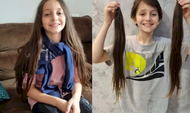 Menino deixa cabelo crescer para doar a 'tia' com câncer; mulher morre, mas ele mantém a promessa