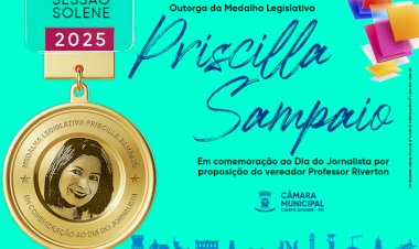 Jornalistas serão homenageados por vereadores em Sessão Solene na segunda-feira