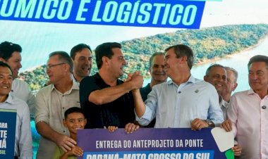 Encontro entre governadores marca entrega de anteprojeto de ponte entre MS e Paraná