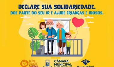 Câmara CG é parceira na campanha para destinação do Imposto de Renda a fundos sociais
