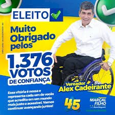 Alex Cadeirante (PSDB-MS) conquista pela primeira vez vaga para vereador em Dourados MS